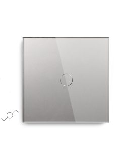   Elegant Touch Light Switch 1 Gang 2 Way Silver, Tempered Glass Panel Light Switch