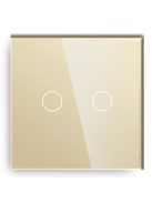 Elegant Touch Light Switch 2 Gang 1 Way Gold