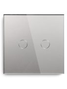 Elegant Touch Light Switch 2 Gang 1 Way Silver