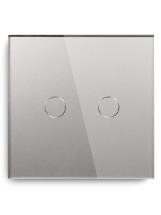 Elegant Touch Light Switch 2 Gang 1 Way Silver
