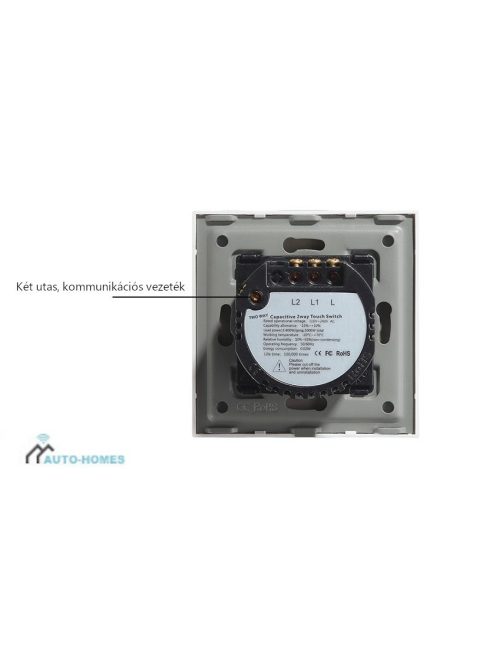 Elegant Touch Light Switch 2 Gang 2 Way, Tempered Glass Panel Light Switch Black