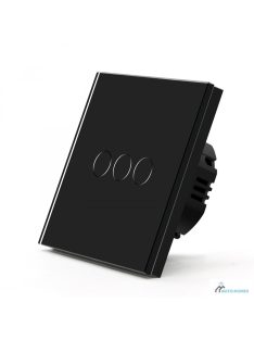 Elegant Touch Light Switch 3 Gang 1 Way  Black