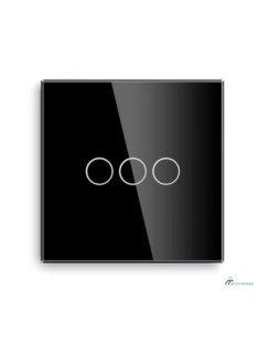 Elegant Touch Light Switch 3 Gang 1 Way  Black