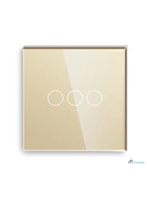 Elegant Touch Light Switch 3 Gang 1 Way Gold