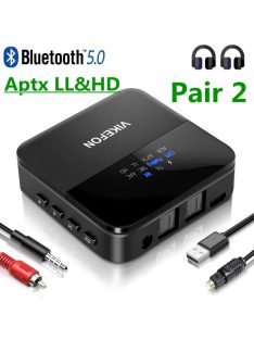   Bluetooth 5.0 Transmitter Receiver Aptx LL RCA 3.5mm AUX Spdif Stereo Music Wirlesss Audio Adapter Dongle For TV PC Car Speaker