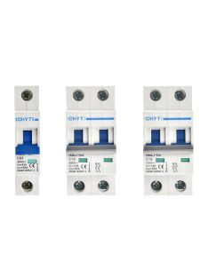   DC kismegszakító, túláramvédő és szakaszoló kapcsoló C63A  600VDC 2P, egyenáramú