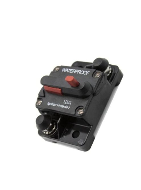 DC megszakító, biztosíték, akkumulátor biztosíték 120A, vízálló, napelem rendszerekhez, autó, hajó, lakóautó, hifi rendszerhez