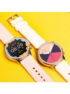 Smart Watch for women, Full Touch Fitness Tracker, gold