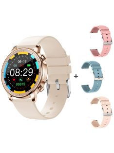   Smart Watch for women, Full Touch Fitness Tracker, gold with 3 straps