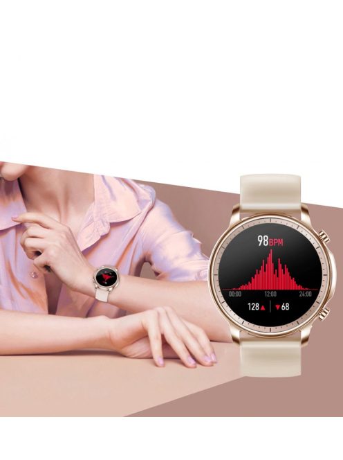 Smart Watch for women, Full Touch Fitness Tracker, gold