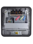 All Aluminum Silver Panel EU Standard Pop Up Floor Socket Electrical Outlet With RJ45 Internet Computer Port