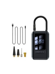 Hordozható, digitális pumpa, 2*2000mAh, USB Type-C, fekete