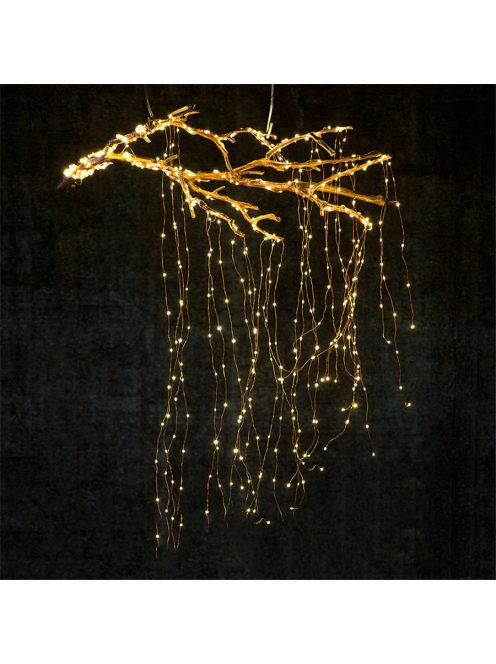 Napelemes LED fényfüzér 20 méter 200 LED, faágak, szétágazó tárgyak vízálló 2m x 10 db Meleg Fehér 