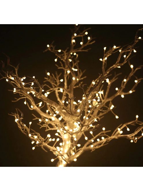 Napelemes LED fényfüzér 20 méter 200 LED, faágak, szétágazó tárgyak vízálló 2m x 10 db Meleg Fehér 