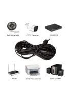 Power Adapter Extension, Male Female Power Cord Extend, 10M, color black IP68