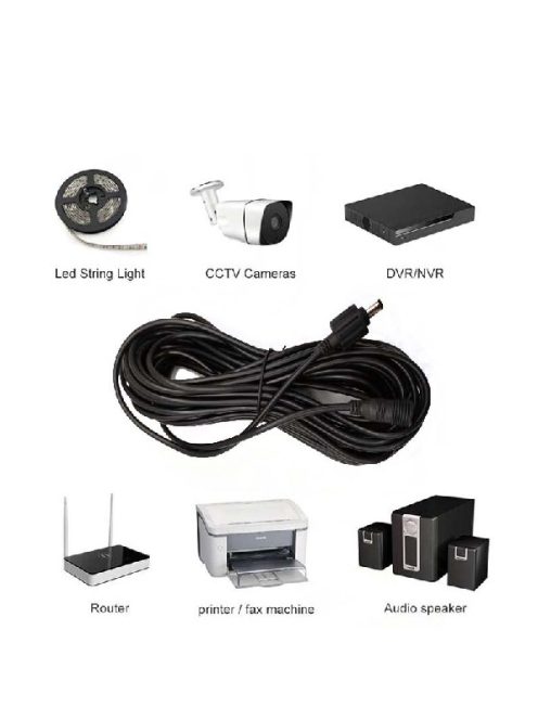 Power Adapter Extension, Male Female Power Cord Extend, 10M, color black IP68