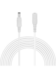   DC hosszabbító,Tápkábel hosszabbító 5,5x2,1mm, 5 méter Fehér