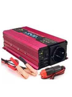   1600W inverter digitális kijelzővel, módosított szinuszos DC 12V-ról AC 220V-ra