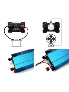   1600W inverter módosított szinuszos, autó inverter, otthoni használatra is, 4 USB, DC 12V-ról AC 220V-ra