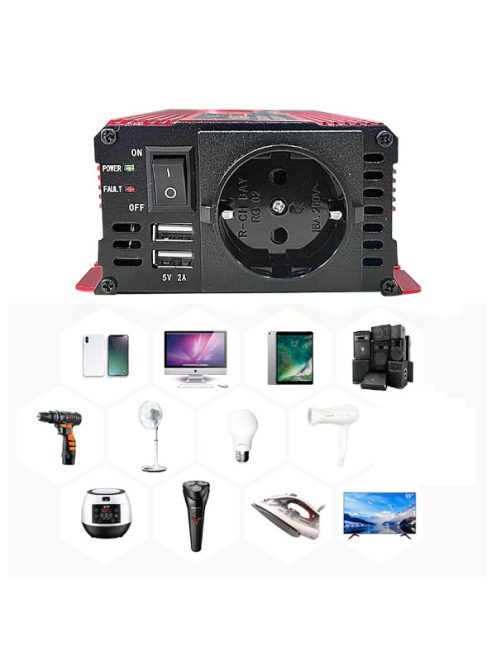 1600W Power Inverter Modified Sine Wave DC 12V to AC 220V