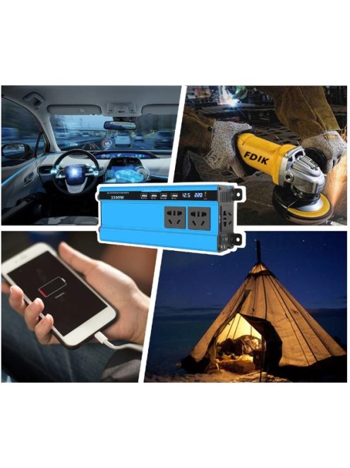 2200W Power Inverter Modified Sine Wave DC 12V to AC 220V