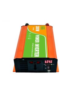 600W/300W inverter tiszta szinuszos DC 12V-ról AC 220V-ra