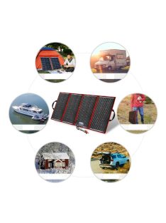   18V 150W Napelem + töltés vezérlő + kábelek, hordozható, rugalmas, összecsukható