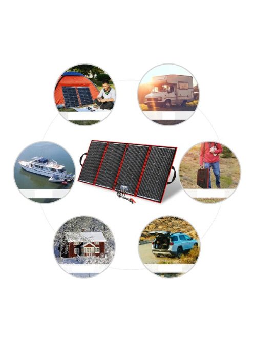 18V 300W Napelem + töltés vezérlő + kábelek, hordozható, rugalmas, összecsukható