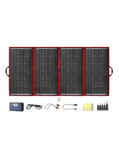   18V 400W Napelem + töltés vezérlő + kábelek, hordozható, rugalmas, összecsukható