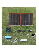 18V 100W  Napelem + töltés vezérlő + kábelek, hordozható, rugalmas, összecsukható