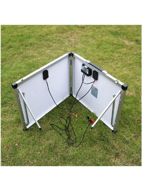 Napelem 200W, töltésvezérlő, összecsukható aluminium állvánnyal