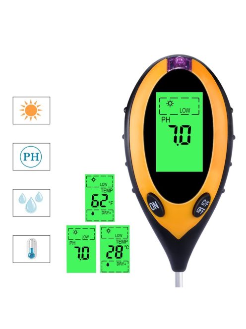 4 in 1 Digital Hydroponic Soil Acdity Analyzer Detector Monitor