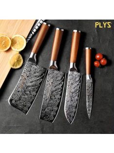   Damascus PatternKitchen Knife Set - Special Vegetable, Meat, And Bone Knives For Chefs