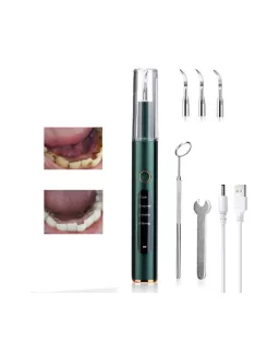   Dental Scaler Electric Rechargeable Plaque Remover Cleaning Kit with LED Light For Teeth Cleaner Tartar Remover Plaque Blasters