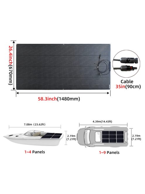ETFE Flexible Solar Panel 200w 18V