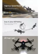 Eachine E58 Emotion 1080P kamera verzió drón, összecsukható karokkal és magasság megtartással