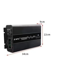   5000W inverter tiszta szinuszos DC 12V-ról AC 220V-ra LED kijelzővel