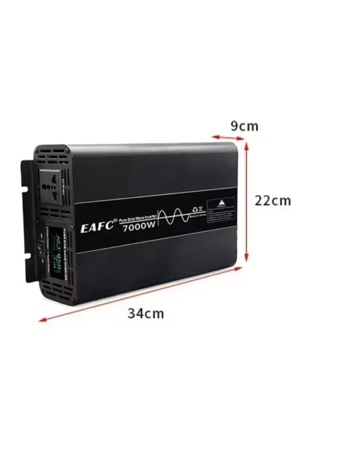 5000W inverter tiszta szinuszos DC 12V-ról AC 220V-ra LED kijelzővel