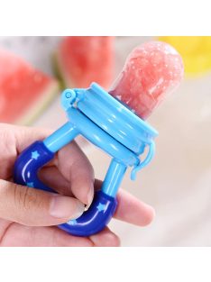   Silicone Fresh Food Baby Nibbler Fruit Nipples Feeding Safe Infant Baby Supplies Size L Blue