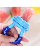 Szilikon etető cumi és fogzásgátló, M méret Kék