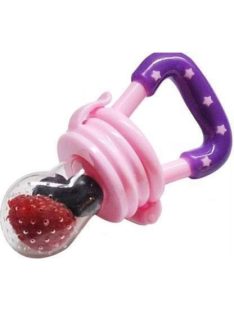   Silicone Fresh Food Baby Nibbler Fruit Nipples Feeding Safe Infant Baby Supplies Size L Pink