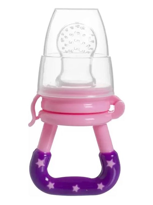 Szilikon etető cumi és fogzásgátló, M méret Rózsaszín