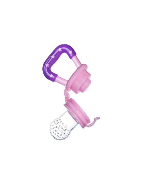 Szilikon etető cumi és fogzásgátló, M méret Rózsaszín