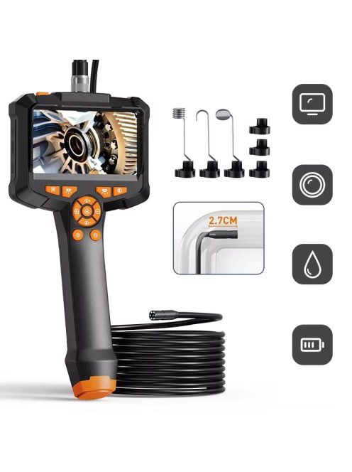 Industrial Endoscope Camera 4.3inch IPS Screen IP67 Waterproof HD1080P 8mm Lens Pipe Sewer Inspection Camera Borescope For Car