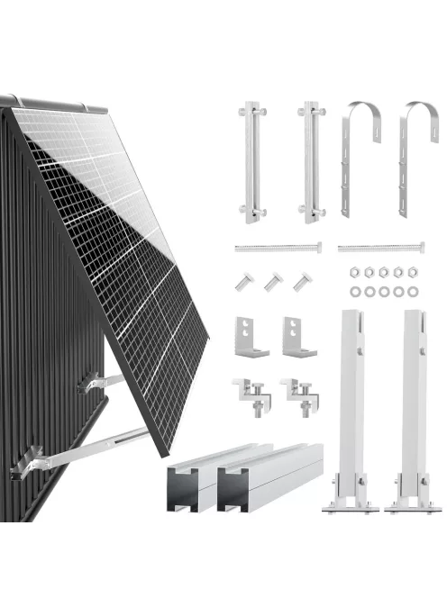 Balcony Power Station Bracket for 400w 410w 800w 820w Solar Panels Aluminium Alloy Holder Railing Adjustable Angle 0 to 30