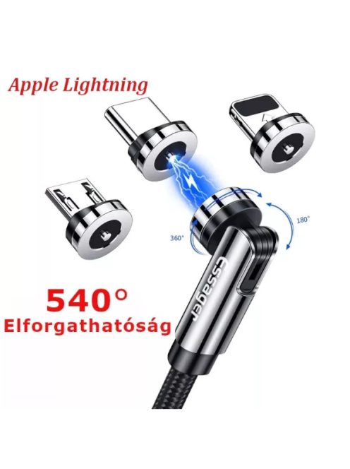 Mágneses Apple Lightning kábel 540 fok ES