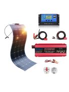 Flexibilis Napelem rendszer,18V 110W rugalmas napelem, 2200W inverter, 12V/24V 10A töltésvezérlő