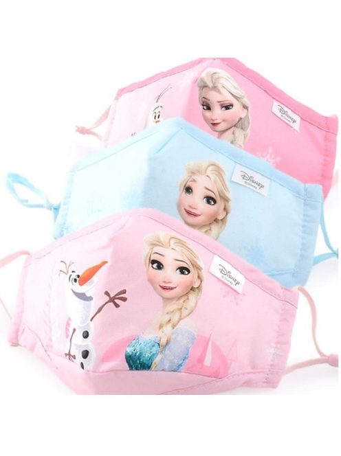 Frozen Elza textil maszk, gyerek maszk, mosható, rózsaszín