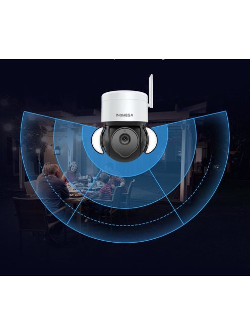 Tuya PTZ IP dóm kamera, forgatható, mozgáskövető, WIFI, kültéri, 5 MP, LED fénnyel ellátva