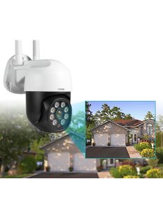   Tuya PTZ IP dóm kamera, forgatható, mozgáskövető, WIFI, kültéri, 5 MP